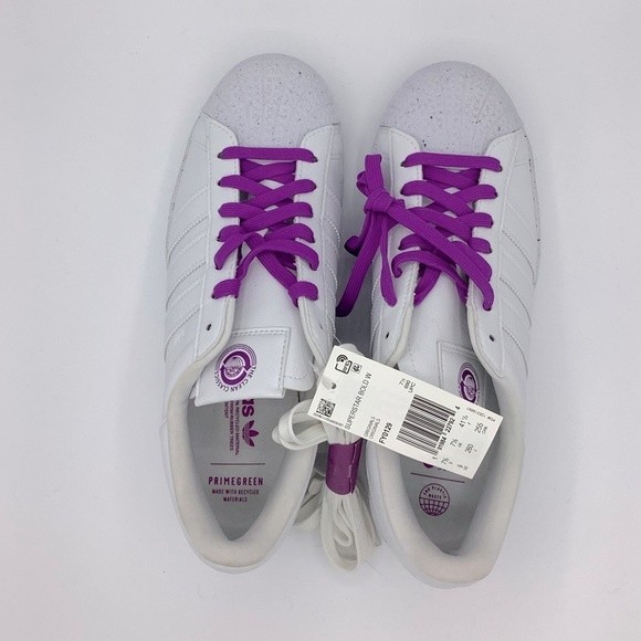 Adidas White Platform Superstar Sneaker, Size 9 - Picture 5 of 6